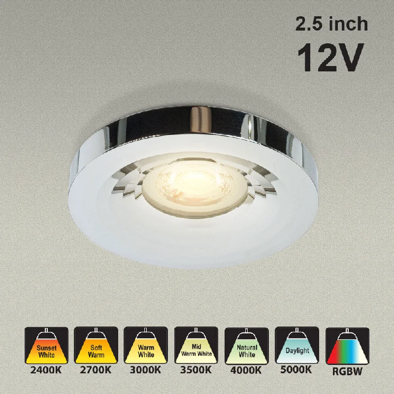 Track lighting with a chunky, bold designVBD-MTR-13C Low Voltage IC Rated Downlight LED Light Fixture, 2.5 inch Round Chrome