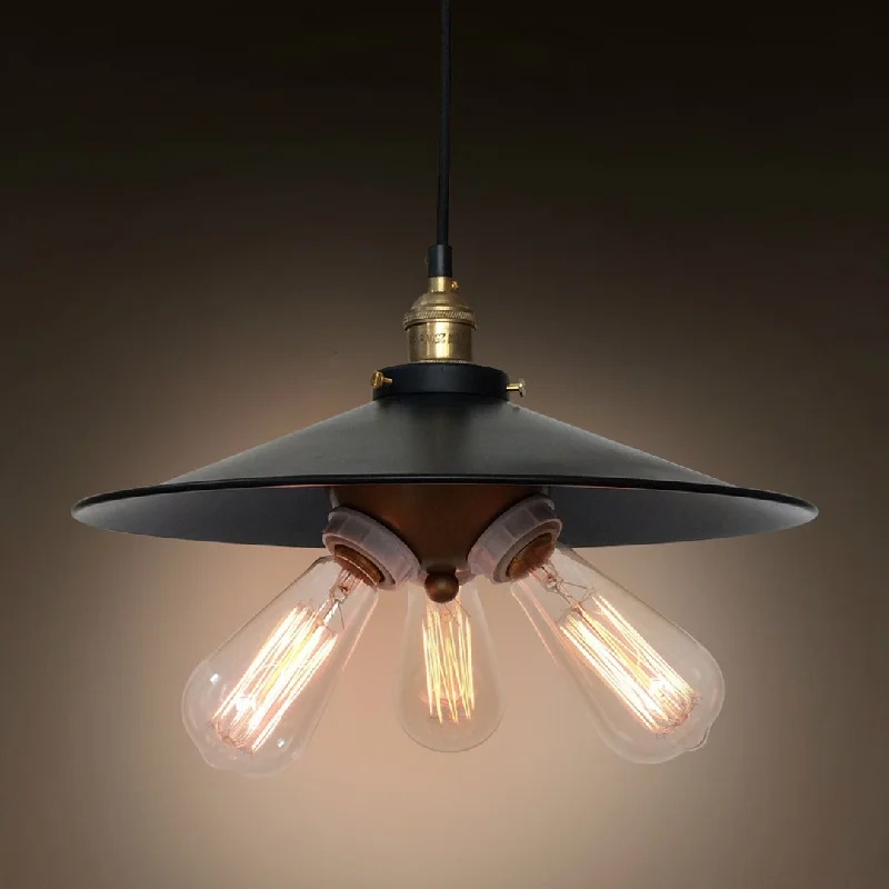 Energy - Efficient Industrial Lighting for Cost - Savings3 Lights Black Hat Lampcover Pendant Light