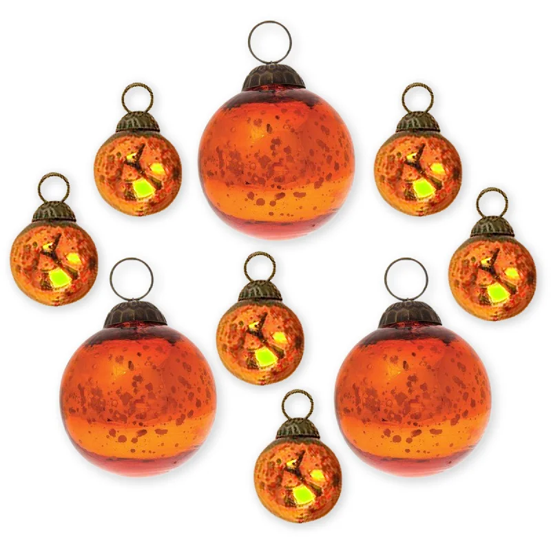 Decorative Edison light bulbs for restaurantsBLOWOUT 9 PACK | Ava Orange Vintage Assorted Ornaments Set - Great Gift Idea, Vintage-Style Decorations for Christmas, Special Occasions, Home Decor and Parties