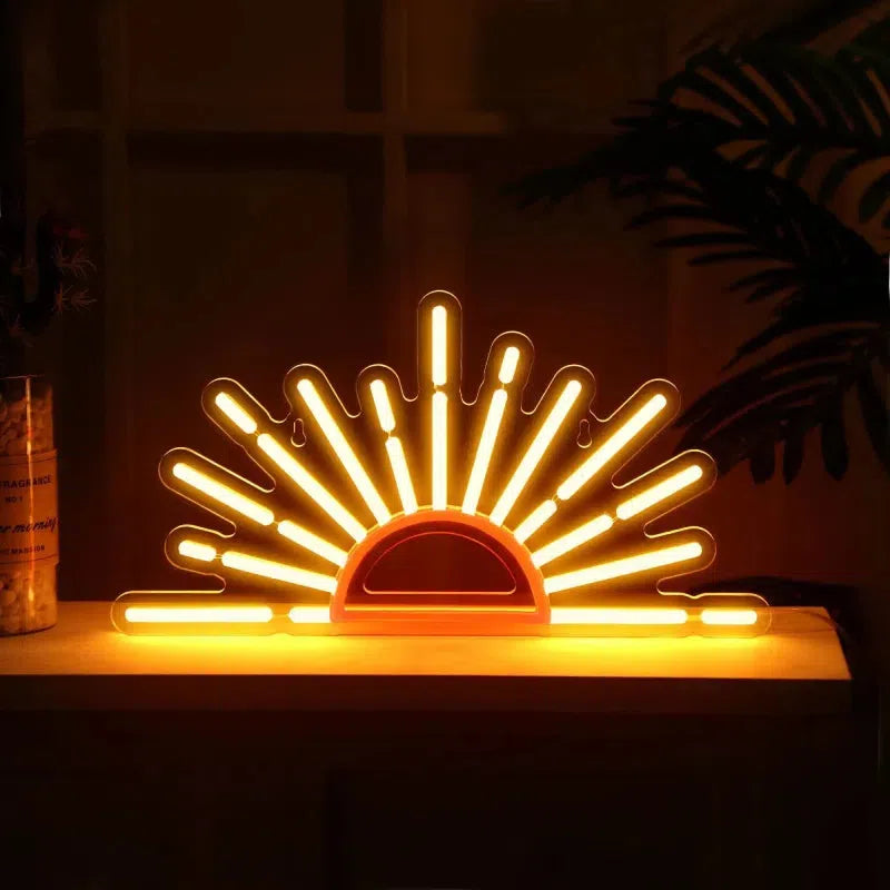 Frosted glass Edison light bulbsRising Sun LED Neon Light