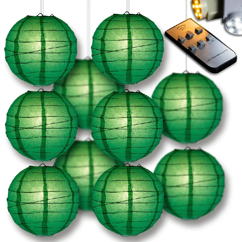 Vintage inspired LED Edison light bulbsBLOWOUT Emerald Green Crisscross Paper Lantern 10pc Party Pack with Remote Controlled LED Lights Included