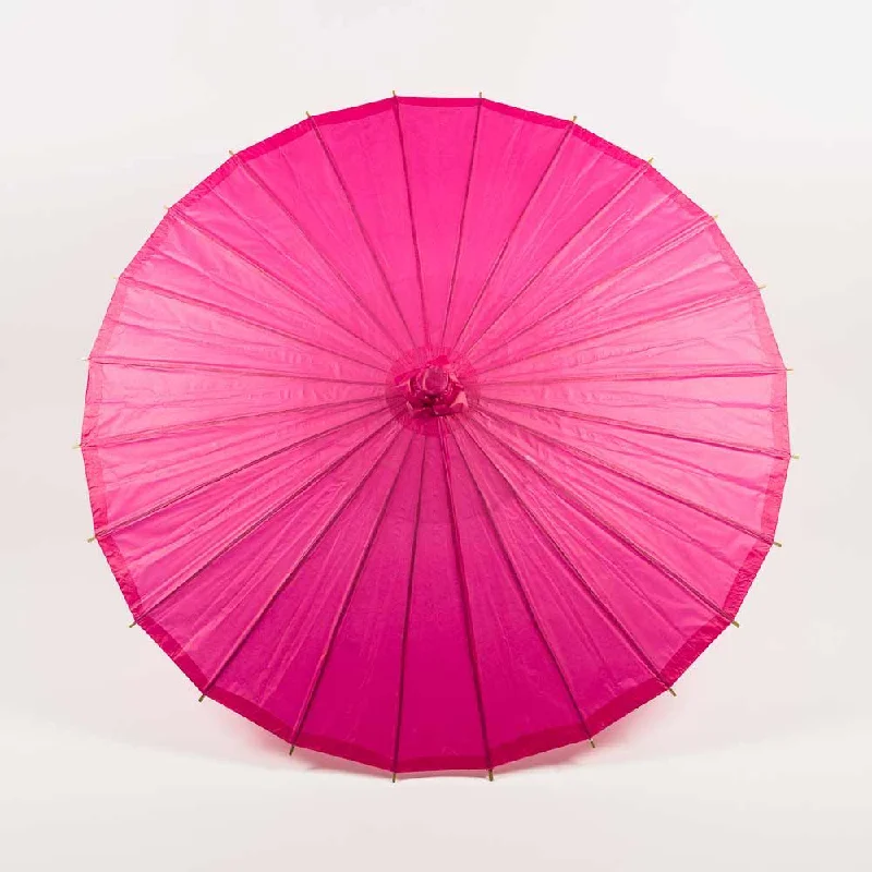 Soft white Edison light bulbs32" Fuchsia Paper Parasol Umbrella with Elegant Handle