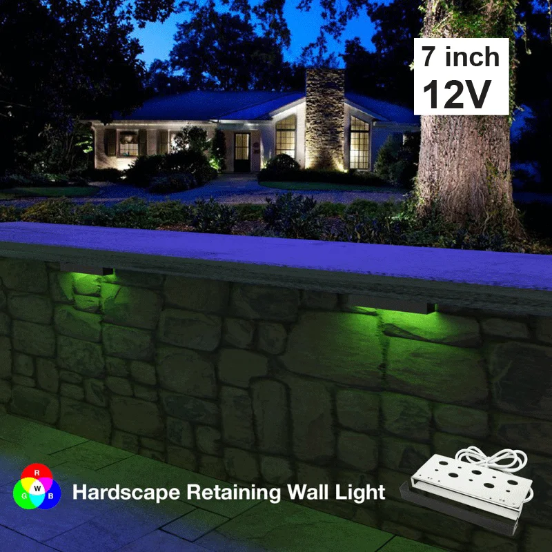 Track lighting for illuminating dining tables7 inch Color Outdoor Changing Landscape Retaining Wall Light, 12V 2W RGBW