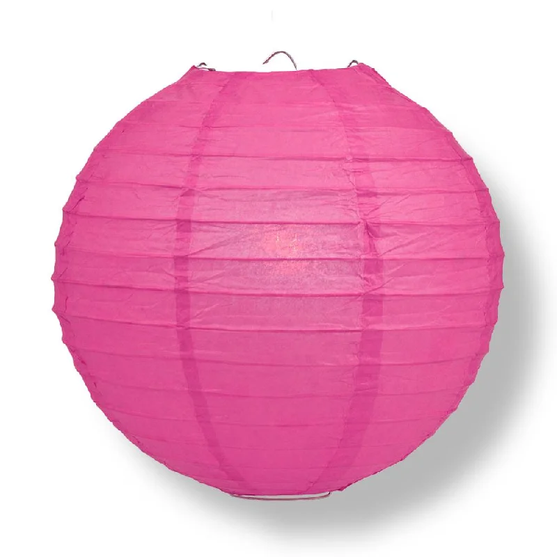 Smart dimmable Edison light bulbs for smart homes16" Fuchsia / Hot Pink Round Paper Lantern, Even Ribbing, Chinese Hanging Wedding & Party Decoration