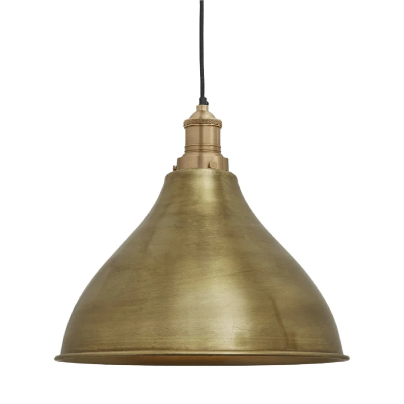 Retro Edison filament light bulbsBrooklyn Cone Pendant - 12 Inch - Brass