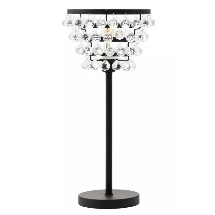 Track lighting with a minimalist track designWalton Clear Crystal Table Lamp with Black & Gold  Metal