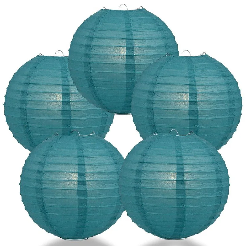 High lumen Edison light bulbsBLOWOUT 5-PACK 36" Tahiti Teal Jumbo Round Paper Lantern, Even Ribbing, Chinese Hanging Wedding & Party Decoration