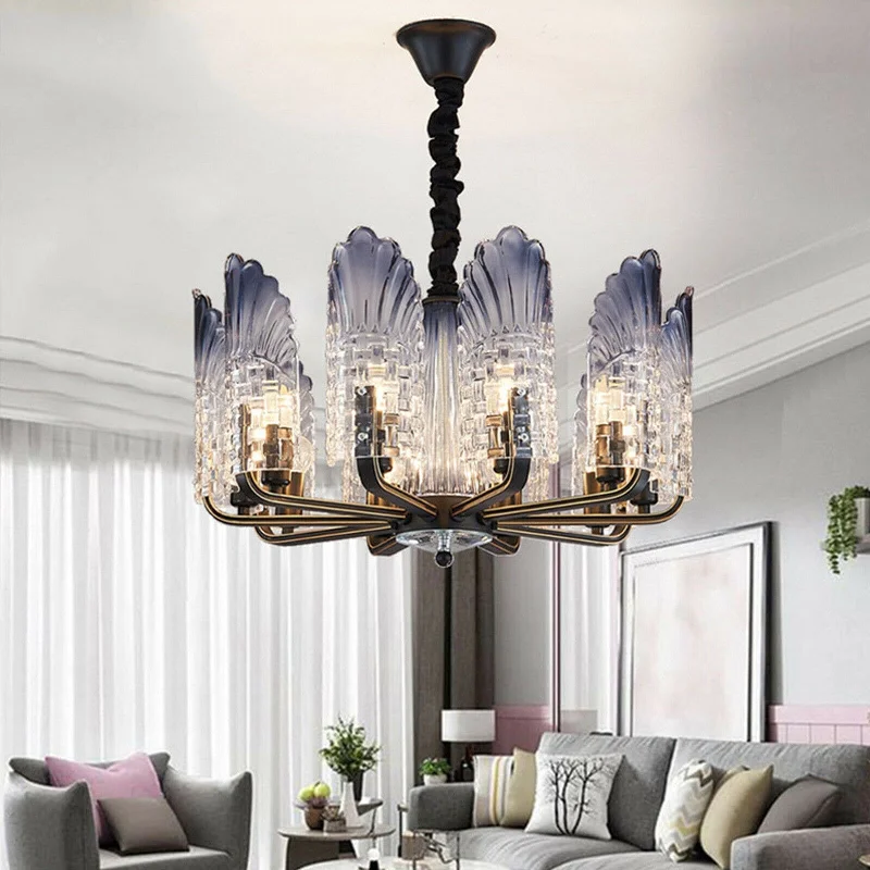 Mid - Century Modern Chandeliers for Vintage Appeal10-Lights Modern Chandelier with Glass Lampshade