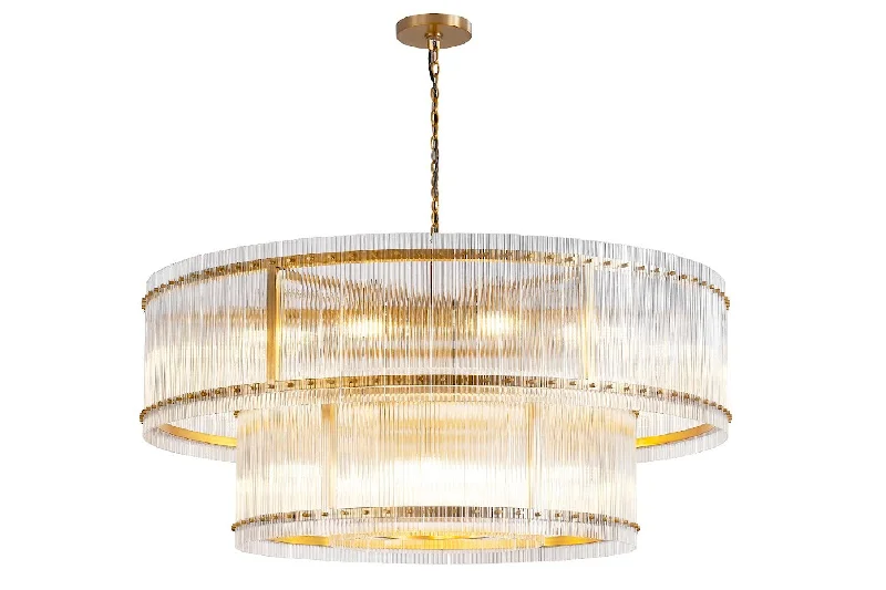 Chandeliers with Metal Frames in Bronze FinishAbdul  2 Level 60" Dia Pendant Lamp