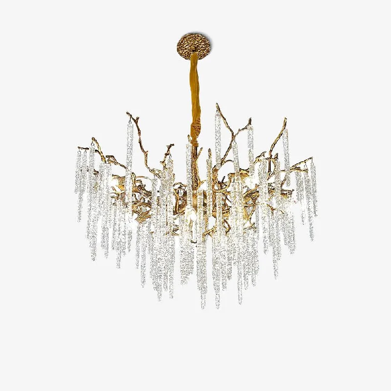 Ceiling - Mounted Chandeliers for Standard CeilingsCrystal Icicles Branch Brass Chandelier