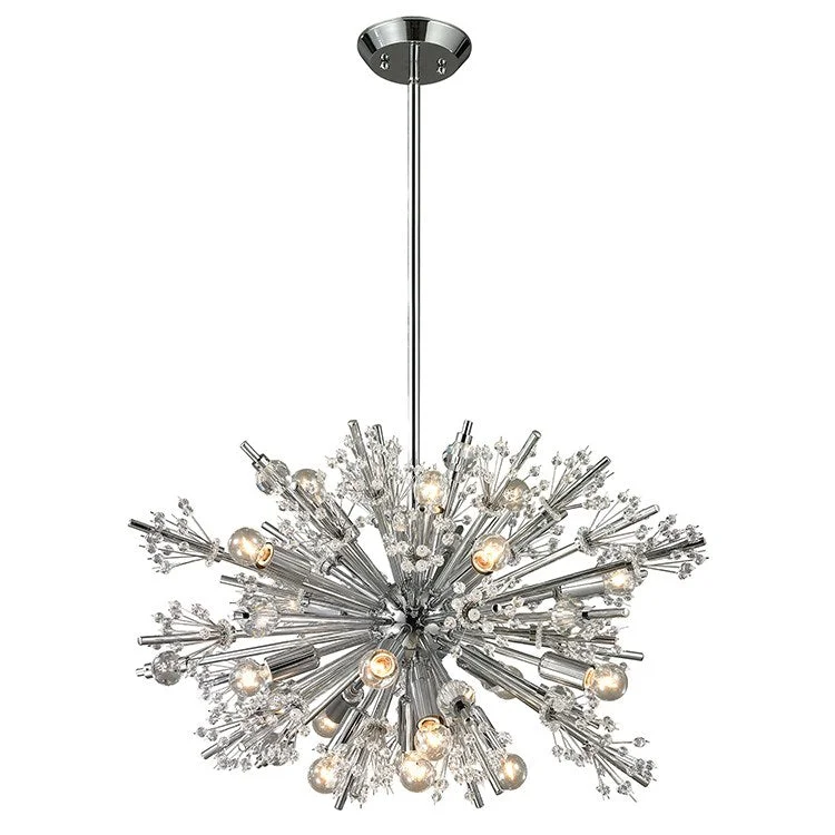 Chandeliers with Adjustable Height for Custom InstallationStarburst Nineteen-Light Chandelier