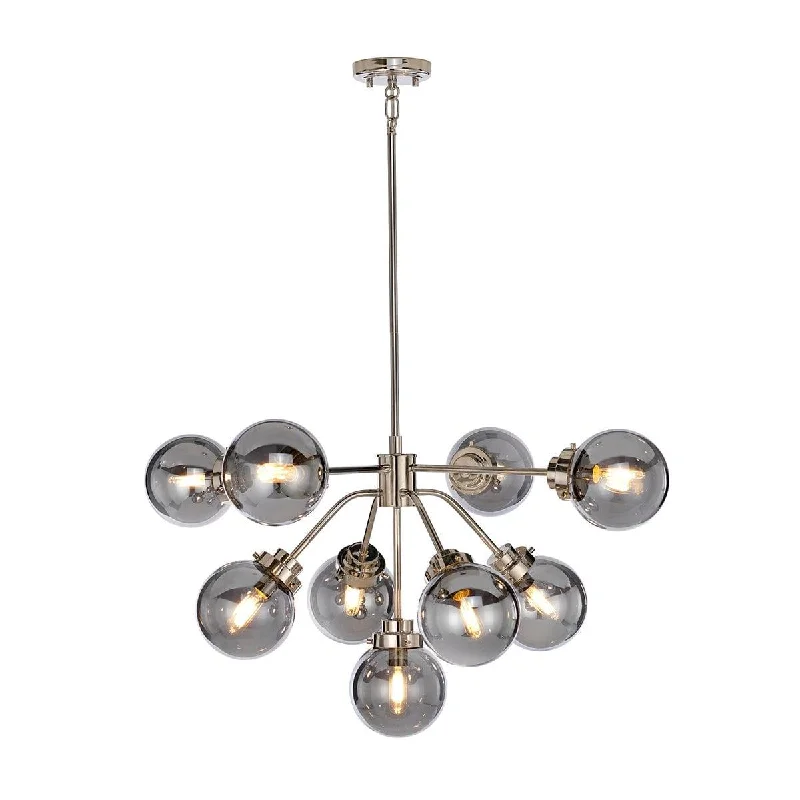 Large Chandeliers for Grand Halls and FoyersElstead Lighting Kula 9 Light Chandelier - Polished Nickel