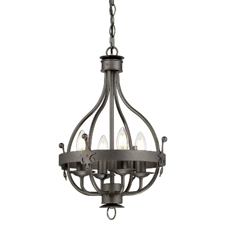 Industrial Iron Chandeliers for Loft - Inspired SpacesElstead Lighting Windsor 4 Light Pendant - Graphite