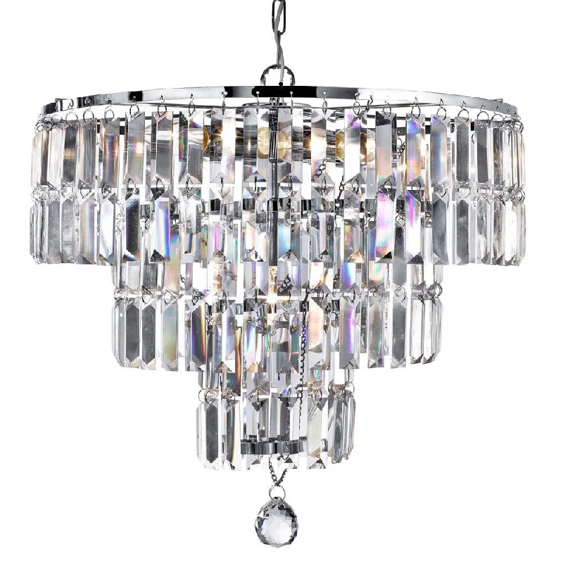 Chandeliers with Adjustable Height for Custom InstallationEmpire 5 Light Polished Chrome & Crystal Chandelier