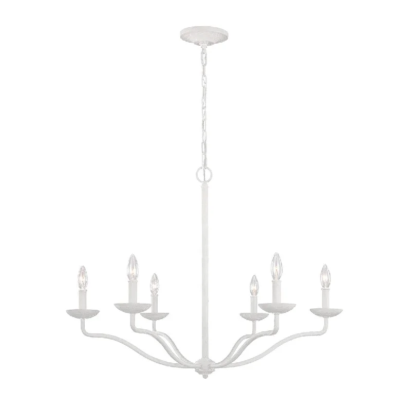 Incandescent Chandeliers for a Warm and Traditional GlowFeiss Annie 6 Light White Chandelier