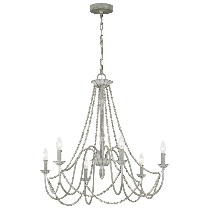 Chandeliers with Murano Glass for a High - End Artistic TouchFeiss Maryville 6 Light Grey Chandelier