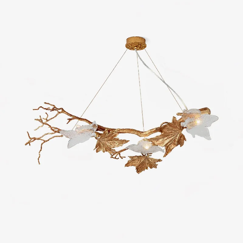 Chandeliers with Frosted Glass for a Softer Light DiffusionFolio Branch Brass Chandelier