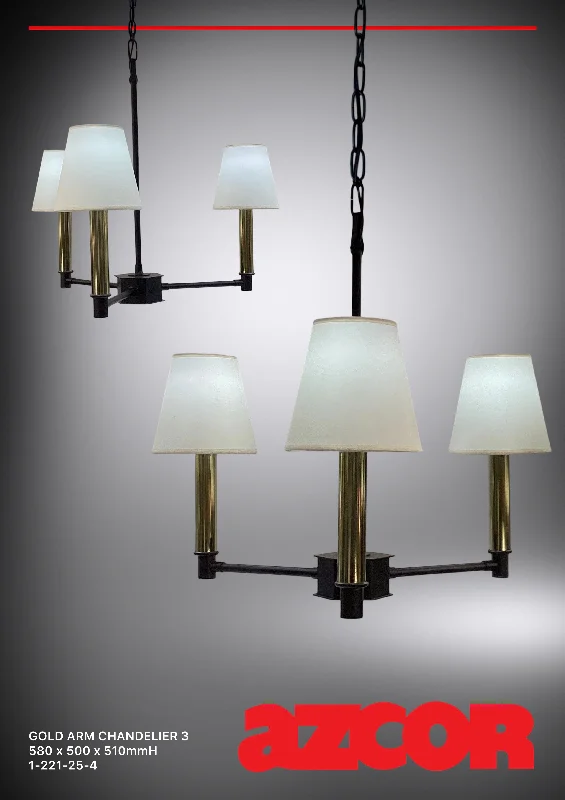 Chandeliers with Multiple Lights for Maximum IlluminationGold Arm Chandelier 3