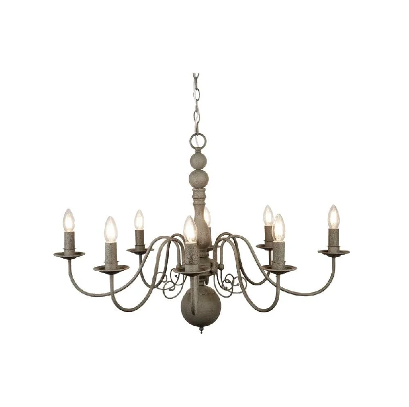 Small Chandeliers for Compact RoomsGreythorne 8 Light Textured Grey Chandelier Searchlight