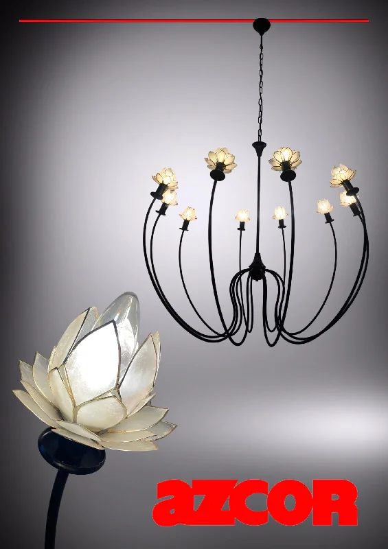 French Country Chandeliers with a Romantic AuraHarper Lotus Capiz Chandelier 10