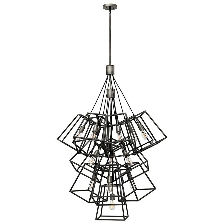 Chandeliers with Colored Glass for a Splash of ColorFulton Thirteen-Light Large Foyer Pendant