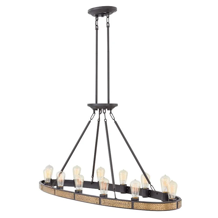 Chandeliers with Candle - Style Bulbs for a Classic AestheticEverett Twelve-Light Linear Chandelier