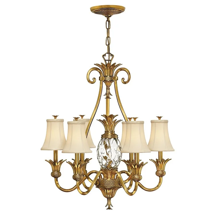 Chandeliers with Metal Frames in Gold FinishPlantation Seven-Light Single-Tier Chandelier