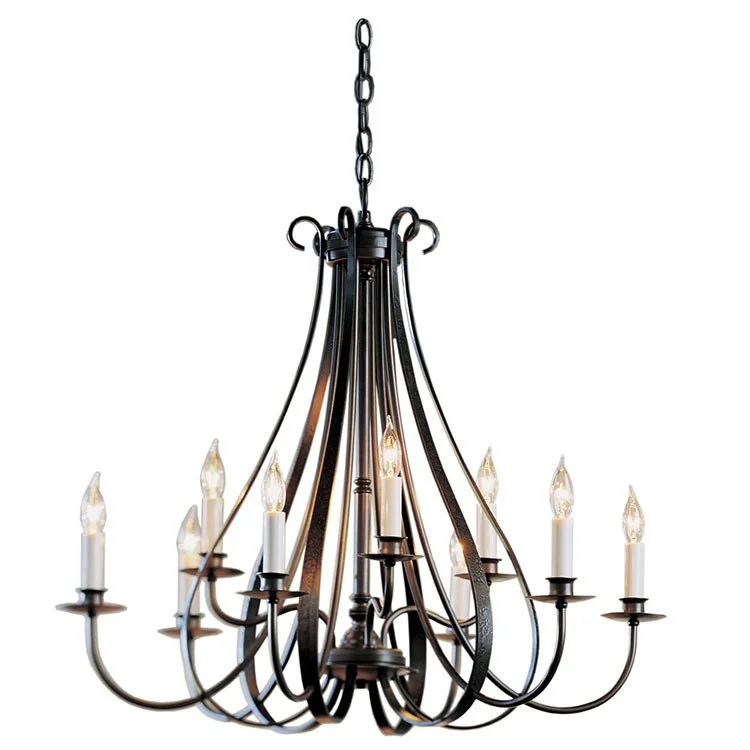 Chandeliers for High Ceilings to Fill Vertical SpaceSweeping Taper Nine-Light Chandelier