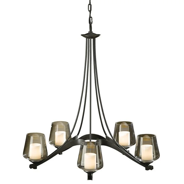 Chandeliers with Frosted Glass for a Softer Light DiffusionRibbon Five-Light Chandelier