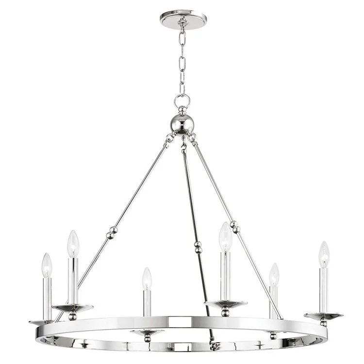 Chandeliers with Metal Frames in Silver FinishAllendale Six-Light Chandelier