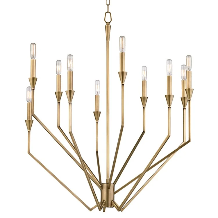 Chandeliers with Metal Frames in Bronze FinishArchie Ten-Light Chandelier