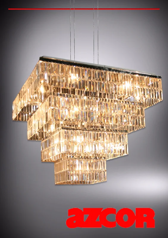 Chandeliers with Sputnik - Style Design for a Futuristic VibeJewel Crystal Square Chandelier 1000L x 11R