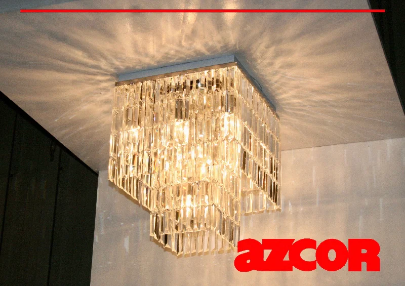 Mid - Century Modern Chandeliers for Vintage AppealJewel Crystal Square Surface Light 400L x 8R