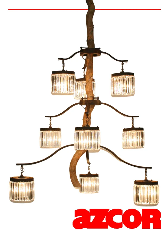 Chandeliers with Adjustable Height for Custom InstallationJewel Vine Chandelier 3 Layer