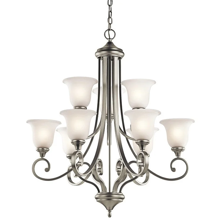 Traditional Brass Chandeliers for Classic InteriorsMonroe Nine-Light Two-Tier Chandelier