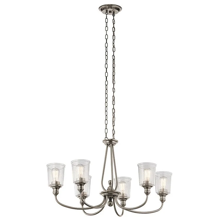 Chandeliers with Frosted Glass for a Softer Light DiffusionWaverly Six-Light Oval Chandelier