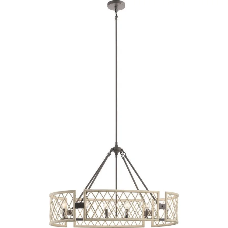 Chandeliers with Frosted Glass for a Softer Light DiffusionOana Six-Light Oval Chandelier