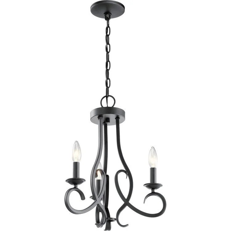 Incandescent Chandeliers for a Warm and Traditional GlowAnia Three-Light Chandelier/Semi-Flush Mount Ceiling Fixture