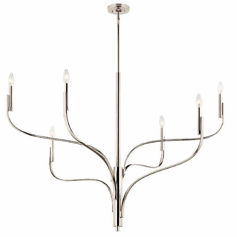 Chandeliers with Adjustable Arms for Directional LightingLivadia Six Light Chandelier