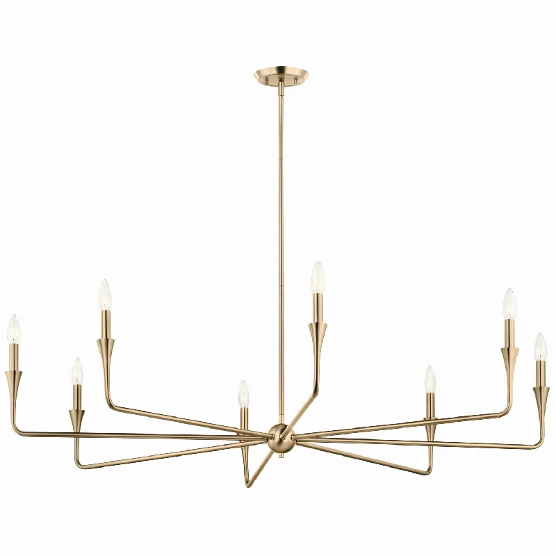 Chandeliers with Metal Frames in Bronze FinishAlvaro Eight Light Chandelier