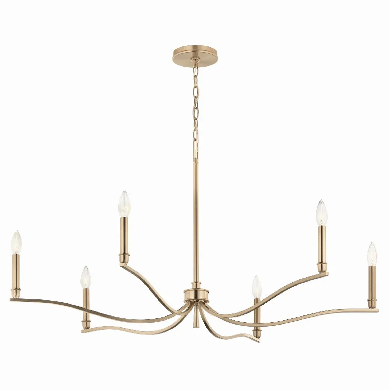 Chandeliers with Metal Frames in Copper FinishMalene Six Light Chandelier