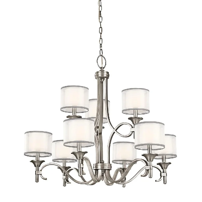 Oversized Chandeliers as a Statement Piece in Living RoomsKichler Lacey 9 Light Chandelier - Antique Pewter