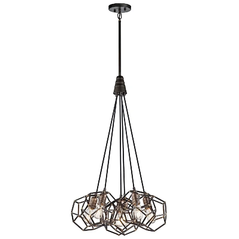 Small Chandeliers for Compact RoomsKichler Rocklyn 6 Light Chandelier Ceiling Light - Raw Steel