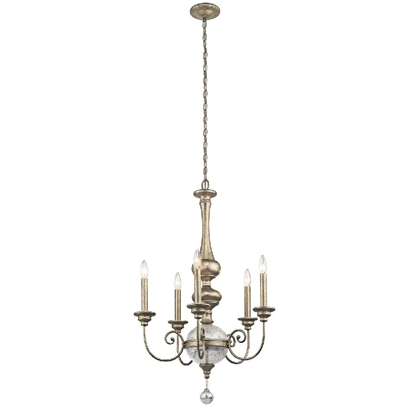 Mini Chandeliers for Adding Charm to Small SpacesKichler Rosalie 5 Light Gold Chandelier Ceiling Light