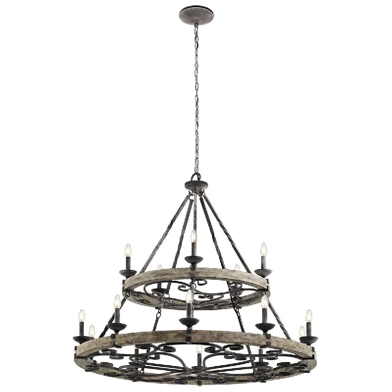 Chandeliers with Metal Frames in Gold FinishKichler Taulbee 15 Light Zinc Chandelier Ceiling Light