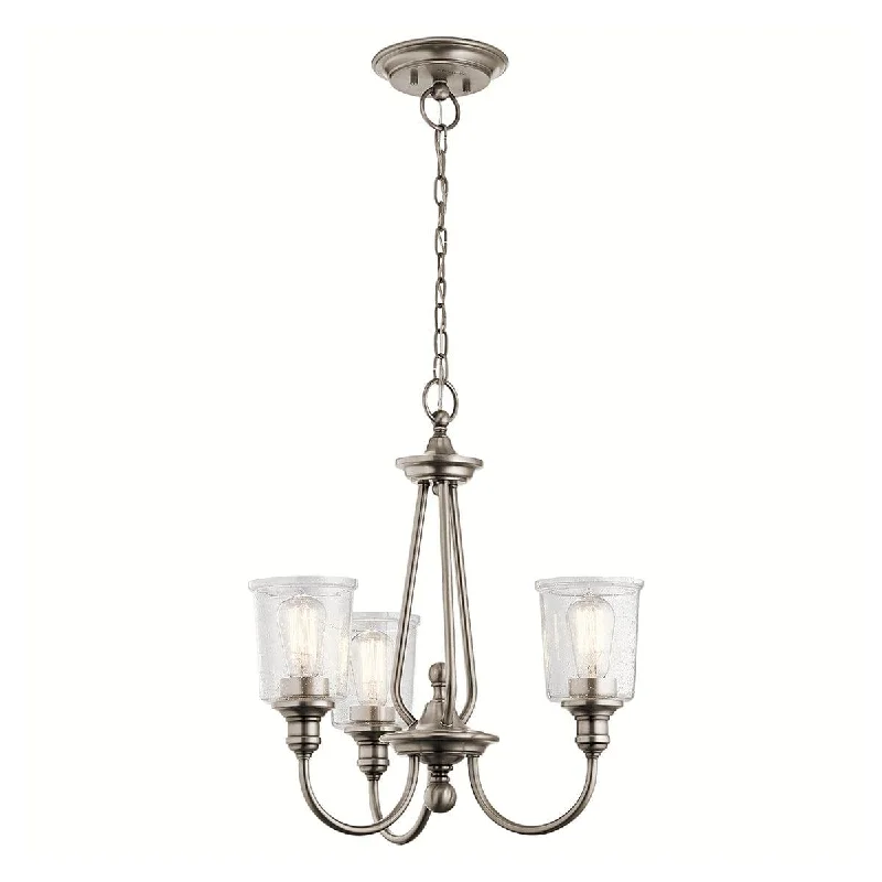 Art Deco Chandeliers for a Retro - Glam LookKichler Waverly 3 Light Chandelier - Classic Pewter