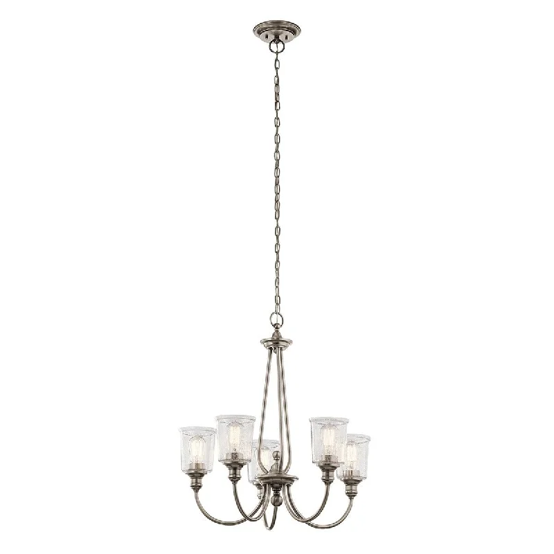 Chandeliers for High Ceilings to Fill Vertical SpaceKichler Waverly 5 Light Chandelier - Classic Pewter