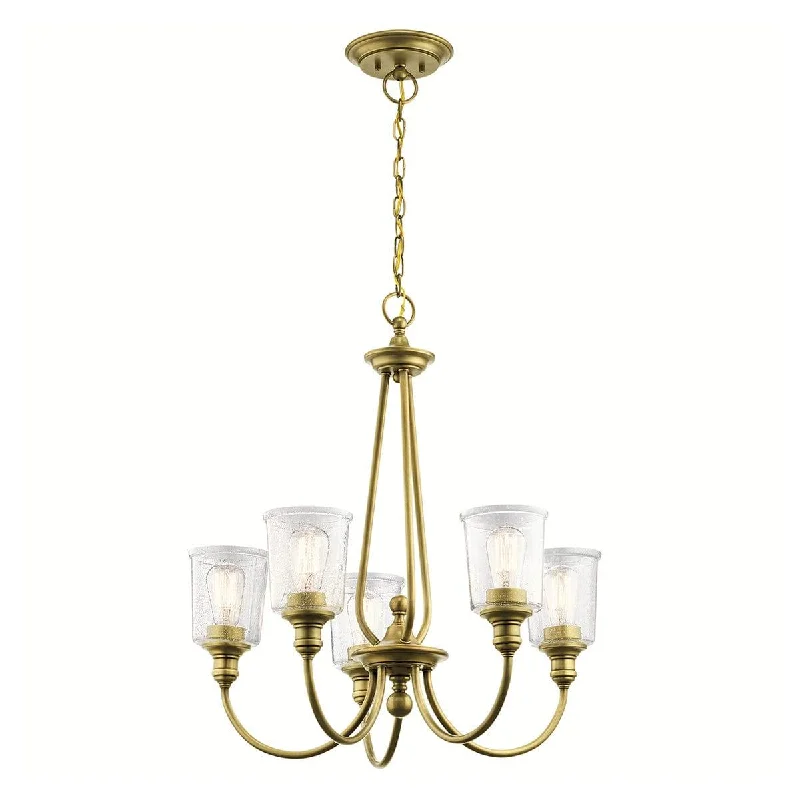 Chandeliers with Venetian Glass for a Luxurious LookKichler Waverly 5 Light Chandelier - Natural Brass