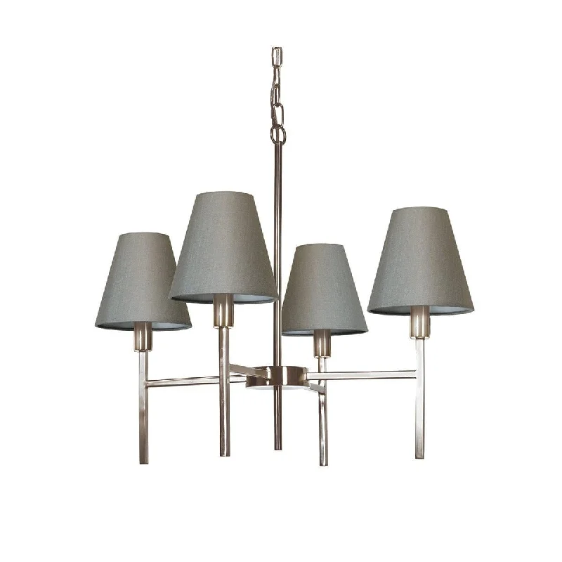 Incandescent Chandeliers for a Warm and Traditional GlowElstead Lucerne 4 Light Brushed Nickel Chandelier