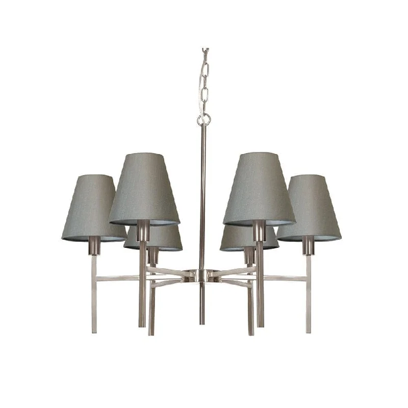 Chandeliers with Clear Crystal for a Sparkling EffectElstead Lucerne 6 Light Brushed Nickel Chandelier